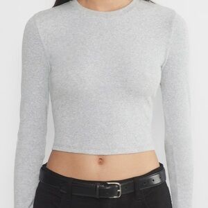 TNA ribbed long sleeve cropped